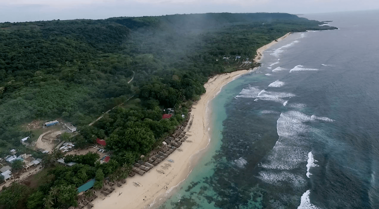 patar white sand beach in bolinao pangasinan philippines nice drone shot